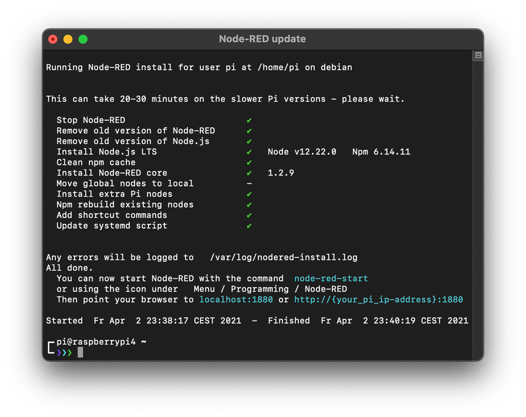 Setup Node-RED on Pi with Raspi OS 64bit - WEP4YOU